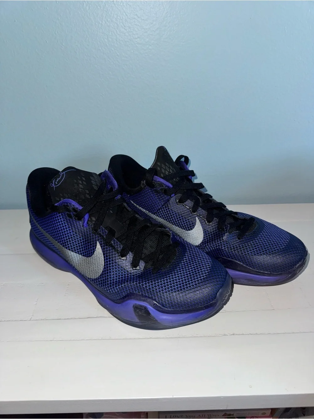 Nike Kobe X 10 Blackout Persian Violet Basketball Shoes Mens Size 11.5